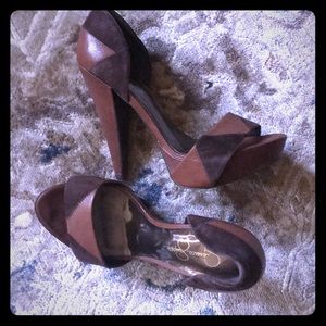 Jessica Simpson leather/suede heels